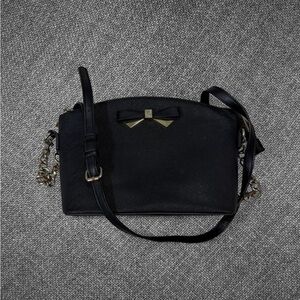 Anne Klein Black Crossbody Bow Handbag